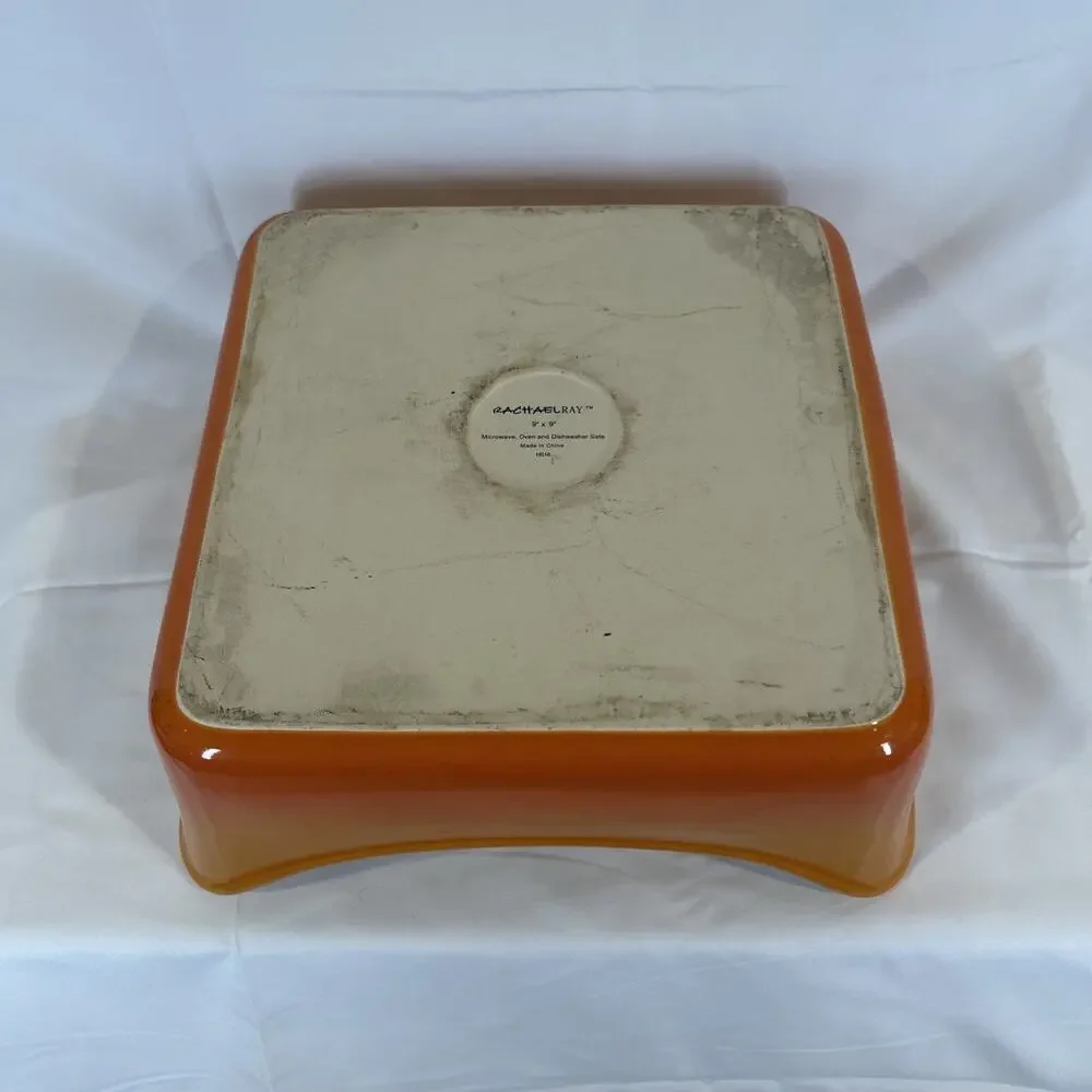 Rachel Ray stoneware orange ombre 2 handled H016 9